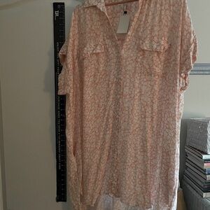 Lost + Wander Peach Floral Women's Blouse